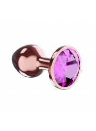 Пробка цвета розового золота с лиловым кристаллом Diamond Quartz Shine L - 8,3 см. - Lola Games - купить с доставкой в Батайске