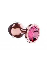 Пробка цвета розового золота с малиновым кристаллом Diamond Ruby Shine S - 7,2 см. - Lola Games - купить с доставкой в Батайске