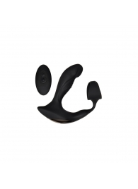 Черный вибромассажер простаты с эрекционным кольцом Strapped   Tapped - Zero Tolerance - в Батайске купить с доставкой