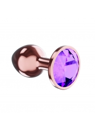 Пробка цвета розового золота с фиолетовым кристаллом Diamond Amethyst Shine L - 8,3 см. - Lola Games - купить с доставкой в Батайске