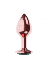 Пробка цвета розового золота с черным кристаллом Diamond Jet Shine L - 8,3 см. - Lola Games - купить с доставкой в Батайске