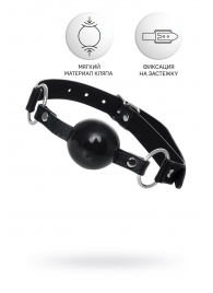 Черный кляп-шар на кожаных ремешках Anonymo - ToyFa - купить с доставкой в Батайске