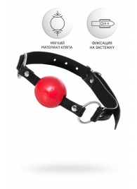 Красный кляп-шар на черных ремешках Anonymo - ToyFa - купить с доставкой в Батайске