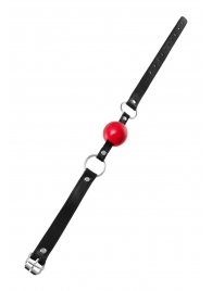 Красный кляп-шар на черных ремешках Anonymo - ToyFa - купить с доставкой в Батайске