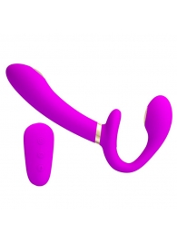Лиловый безремневой страпон с функцией электростимуляции Thunderbird - Baile - купить с доставкой в Батайске