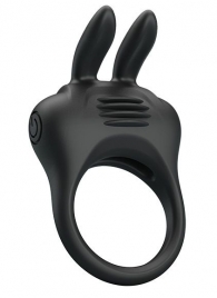 Черное эрекционное кольцо с вибрацией Davion - Baile - в Батайске купить с доставкой