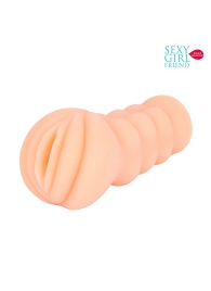 Телесный мастурбатор-вагина с комплектом эрекционных колец - Bior toys - в Батайске купить с доставкой