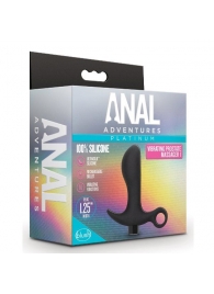 Черный анальный вибратор Silicone Vibrating Prostate Massager 01 - 10,8 см. - Blush Novelties - в Батайске купить с доставкой