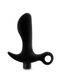 Черный анальный вибратор Silicone Vibrating Prostate Massager 01 - 10,8 см. - Blush Novelties - в Батайске купить с доставкой