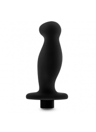 Черный анальный вибромассажёр Silicone Vibrating Prostate Massager 02 - 10,8 см. - Blush Novelties - в Батайске купить с доставкой
