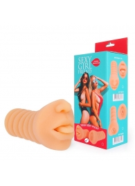 Телесный мастурбатор-ротик с высунутым язычком - Bior toys - в Батайске купить с доставкой