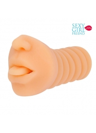 Телесный мастурбатор-ротик с высунутым язычком - Bior toys - в Батайске купить с доставкой