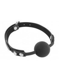 Черный силиконовый кляп-шарик на ремешках - Fetish Tentation - купить с доставкой в Батайске