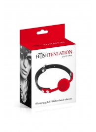 Красный кляп-шарик на черных ремешках - Fetish Tentation - купить с доставкой в Батайске