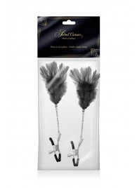 Зажимы для сосков с черными перьями Sweet Caress Feather Nipple Clumps - Sweet Caress - купить с доставкой в Батайске