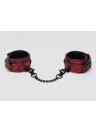 Красно-черные наручники Reversible Faux Leather Wrist Cuffs - Fifty Shades of Grey - купить с доставкой в Батайске