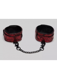 Красно-черные оковы Reversible Faux Leather Ankle Cuffs - Fifty Shades of Grey - купить с доставкой в Батайске