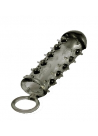 Дымчатая стимулирующая насадка с закрытой головкой SAMURAI PENIS SLEEVE BLACK - 14,5 см. - NMC - в Батайске купить с доставкой