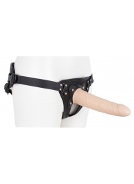 Пустотелый страпон Harness CLASSIC с бандажом - 19,5 см. - LOVETOY (А-Полимер) - купить с доставкой в Батайске