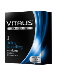Презервативы VITALIS PREMIUM delay   cooling с охлаждающим эффектом - 3 шт. - Vitalis - купить с доставкой в Батайске