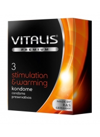 Презервативы VITALIS PREMIUM stimulation   warming с согревающим эффектом - 3 шт. - Vitalis - купить с доставкой в Батайске