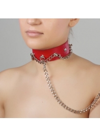 Красный ошейник из натуральной кожи - Sitabella - купить с доставкой в Батайске