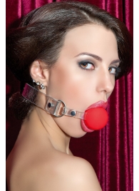 Красный силиконовый кляп-шар на прозрачных ремешках - ToyFa - купить с доставкой в Батайске