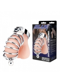 Серебристая клетка для члена Urethral Play Cage - BlueLine - купить с доставкой в Батайске