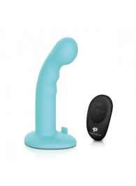 Голубая изогнутая насадка 6in Remote Control Ripple P-Spot G-Spot на черных трусиках - 16 см. - Pegasus - купить с доставкой в Батайске
