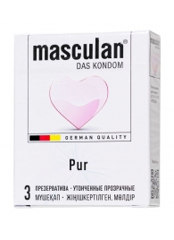 Супертонкие презервативы Masculan Pur - 3 шт. - Masculan - купить с доставкой в Батайске