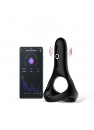 Черное виброкольцо Magic Motion Rise с подхватом мошонки - Magic Motion - в Батайске купить с доставкой
