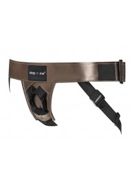 Бронзовый пояс для насадок Curious Harness - Strap-on-me - купить с доставкой в Батайске