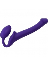 Фиолетовый безремневой страпон Silicone Bendable Strap-On - size S - Strap-on-me - купить с доставкой в Батайске
