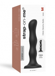Черная насадка Strap-On-Me Dildo Geisha Balls size M - Strap-on-me - купить с доставкой в Батайске