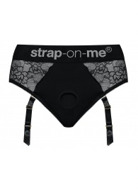 Черные трусики для насадок Diva Lingerie Harness - size M - Strap-on-me - купить с доставкой в Батайске