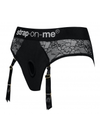 Черные трусики для насадок Diva Lingerie Harness - size L - Strap-on-me - купить с доставкой в Батайске