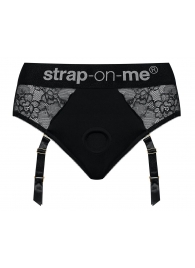 Черные трусики для насадок Diva Lingerie Harness - size L - Strap-on-me - купить с доставкой в Батайске