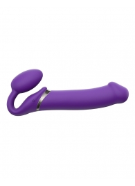 Фиолетовый безремневой вибрострапон Silicone Bendable Strap-On - size XL - Strap-on-me - купить с доставкой в Батайске