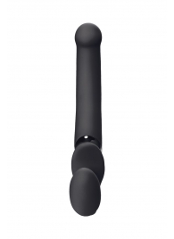 Черный безремневой вибрострапон Silicone Bendable Strap-On - size XL - Strap-on-me - купить с доставкой в Батайске