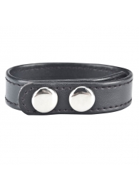 Кольцо на пенис SNAP COCK RING из искусственной кожи на клепках - BlueLine - в Батайске купить с доставкой