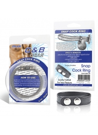 Кольцо на пенис SNAP COCK RING из искусственной кожи на клепках - BlueLine - в Батайске купить с доставкой