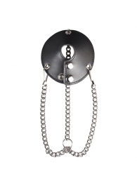 Утяжка для мошонки из искусственной кожи с цепочками PARACHUTE BALL STRETCHER - BlueLine - купить с доставкой в Батайске