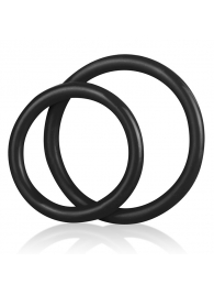 Набор из двух черных силиконовых колец разного диаметра SILICONE COCK RING SET - BlueLine - в Батайске купить с доставкой