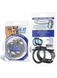 Двойное кольцо выносливости на пенис DUAL STAMINA RING - BlueLine - в Батайске купить с доставкой