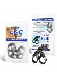 Разделитель мошонки из искусственной кожи на клепках 8 STYLE BALL DIVIDER - BlueLine - купить с доставкой в Батайске