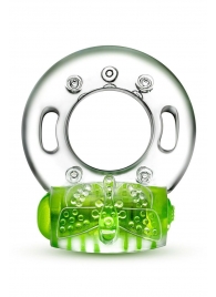 Зеленое эрекционное виброкольцо Arouser Vibrating C-Ring - Blush Novelties - в Батайске купить с доставкой