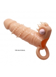 Телесная удлиняющая вибронасадка Penis Sleeve Connor - 17 см. - Baile - в Батайске купить с доставкой