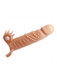 Телесная удлиняющая вибронасадка Penis Sleeve Connor - 17 см. - Baile - в Батайске купить с доставкой