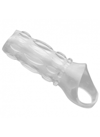 Насадка на пенис с кольцом для мошонки Clear Sensations Enhancer Sex Sleeve - 11,5 см. - XR Brands - в Батайске купить с доставкой