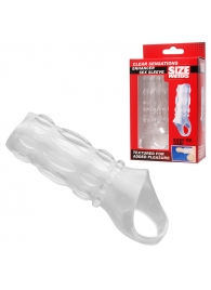 Насадка на пенис с кольцом для мошонки Clear Sensations Enhancer Sex Sleeve - 11,5 см. - XR Brands - в Батайске купить с доставкой